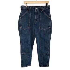 Old Navy OG‎ Straight Jeans High Waisted Dark Denim Utility Pants Womens Size 12